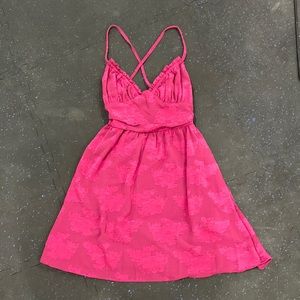 Backless, tie, mini dress